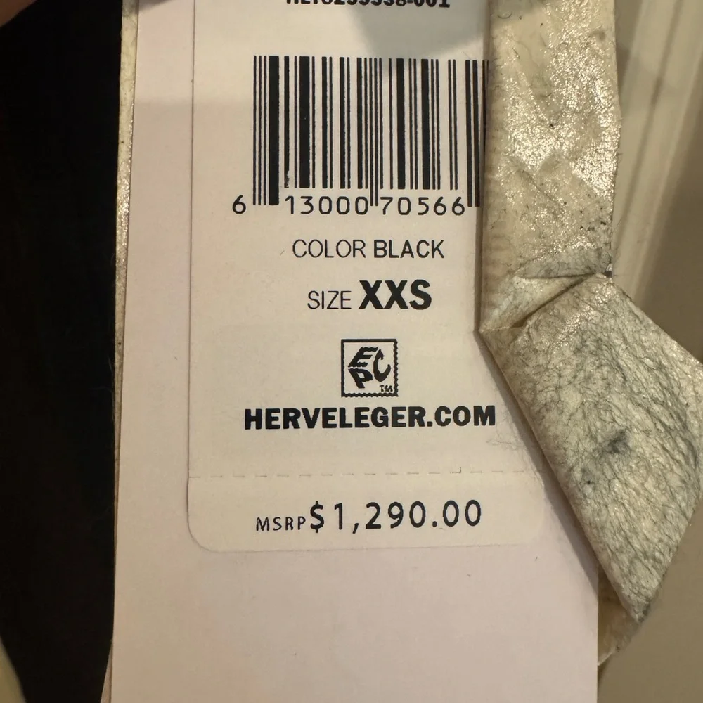 Herve Leger Estrella Black Stretch Ribbed Long Bandage Dress XXS (with defect ) - Picture 3 of 5